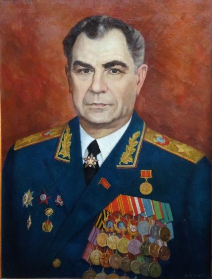 «Портрет Министра Обороны СССР Дмитрия Тимофеевича Язова» 1980 е - Лоза Адольф Иванович