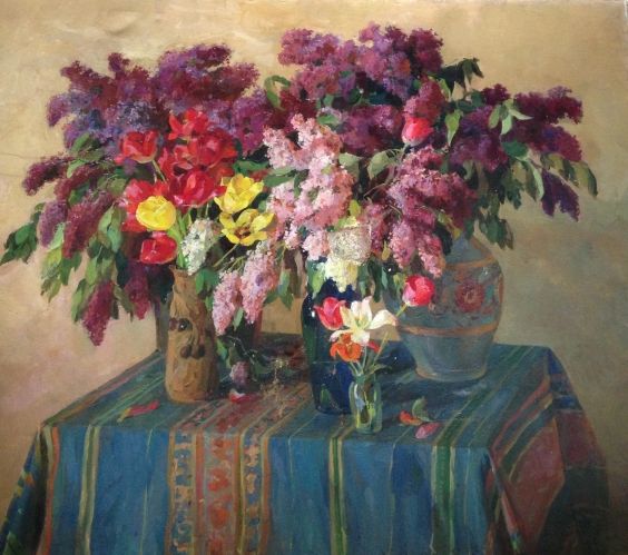 «Сирень и тюльпаны» 1950 - Савич Марк Дмитриевич