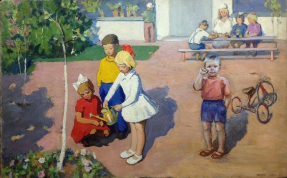«Поливаем саженцы» 1960 е - Межерицкий Леонид Яковлевич
