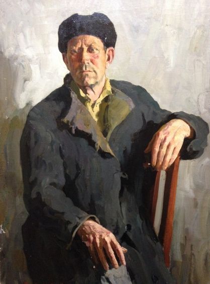 «Портрет передовика-механизатора Н.К. Киселева» 1963 - Кабанов Виктор Павлович
