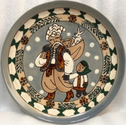 ЛКСФ Декоративная тарелка «Колядовщики» 1970 е - ЛКСФ Декоративная тарелка «Колядовщики»