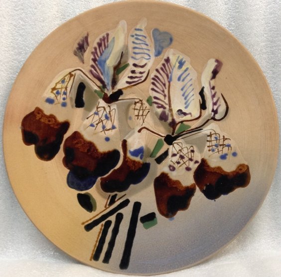 ЛКСФ Декоративная тарелка «Ирисы» 1960 е - ЛКСФ Декоративная тарелка «Ирисы»