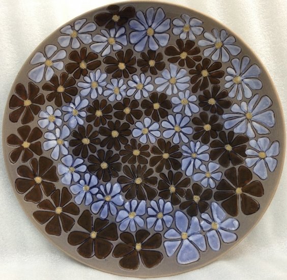 Декоративная тарелка «Цветочный орнамент» ЛКСФ 1970 е - Декоративная тарелка «Цветочный орнамент» ЛКСФ