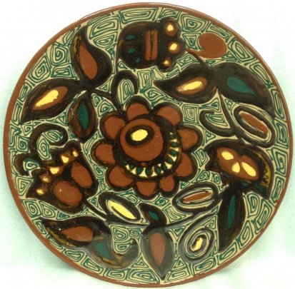 Декоративная тарелка «Орнамент с тюльпанами» ЛКСФ 1970 е - Декоративная тарелка «Орнамент с тюльпанами» ЛКСФ