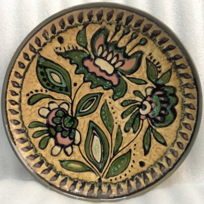 Декоративная тарелка  «Цветы» ЛКСФ 1970 е - Декоративная тарелка  «Цветы» ЛКСФ