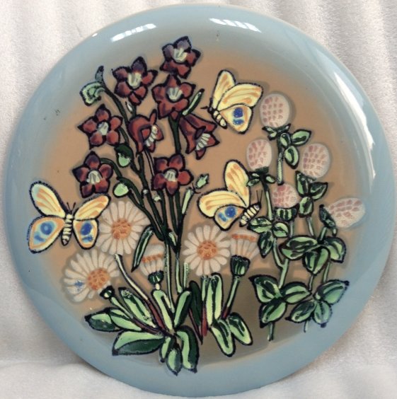 ЛКСФ Декоративная тарелка «Цветы и Бабочки» 1970 е - ЛКСФ Декоративная тарелка «Цветы и Бабочки»
