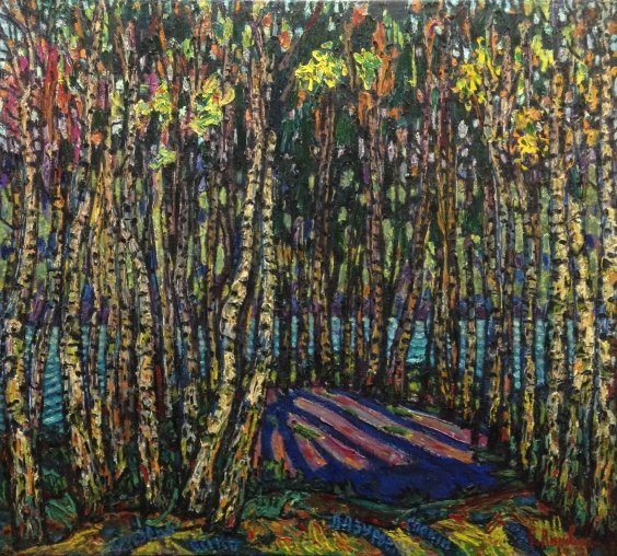 Landscape “Birch Autumn. Azure Rest” 1983 - Lytvyn Leonid Grigorievich