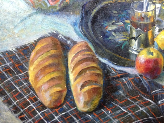 «Натюрморт с самоваром и Хлебами»-Маклок Виктор Иванович