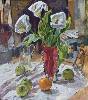 «Натюрморт с яблоками» 1991 - Кокин Михаил Александрович