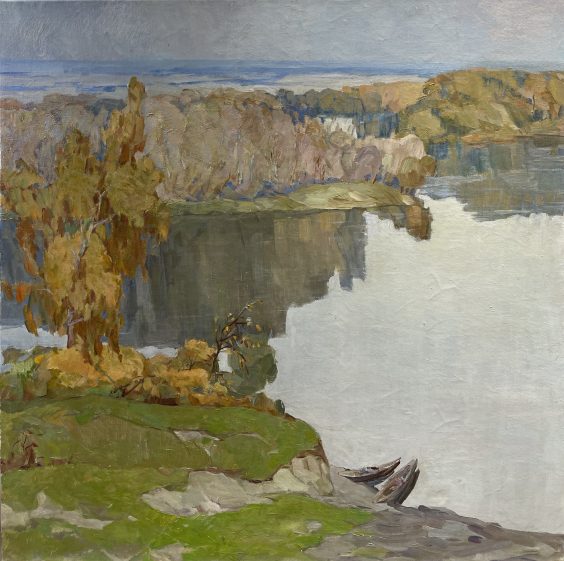 Пейзаж «Осенняя тишина» 1970 е - Хаджинов Георгий Игнатович
