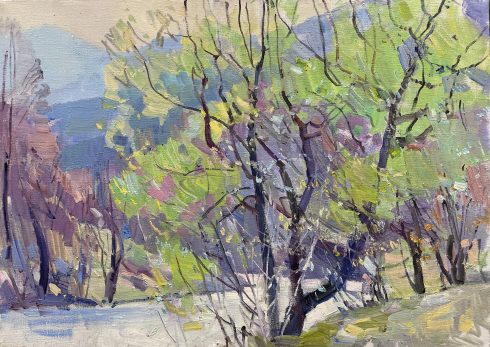 Пейзаж «Первая зелень» 1980 е - Савиных Ярослав Сергеевич