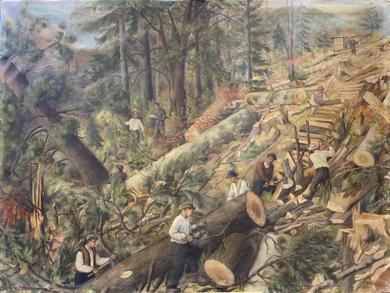 Сюжетно-тематическая картина «Лесорубы» 1953 - Толмачевская Наталья Ивановна