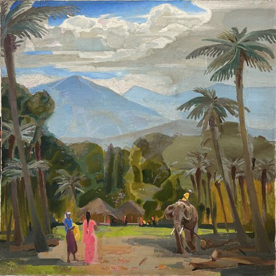 Сюжетно-тематическая картина «Индия. Кашмир в Гималаях» 1970 - Горбаченко Владимир Семенович