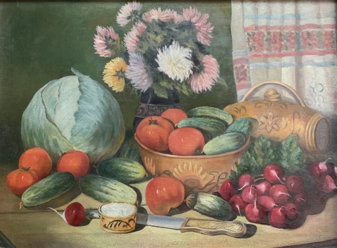 Натюрморт «Цветы и овощи» 1930-1950 - Натюрморт «Цветы и овощи»